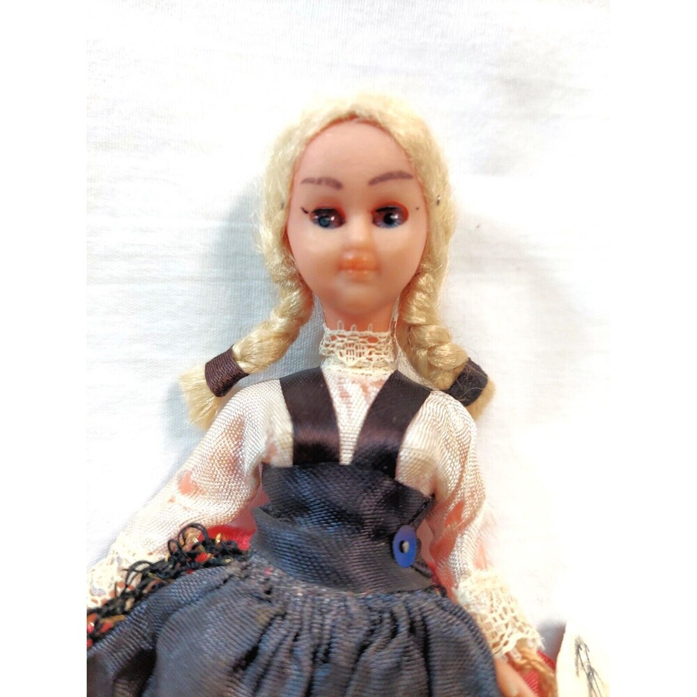 Vintage Marylise French Folk Doll 6" Movable head arms legs Outfit